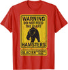 Montana Wildlife Nature Apparel Funny Glacier National Park Grizzly Brown Bear Souvenir Gift T-Shirt - Red