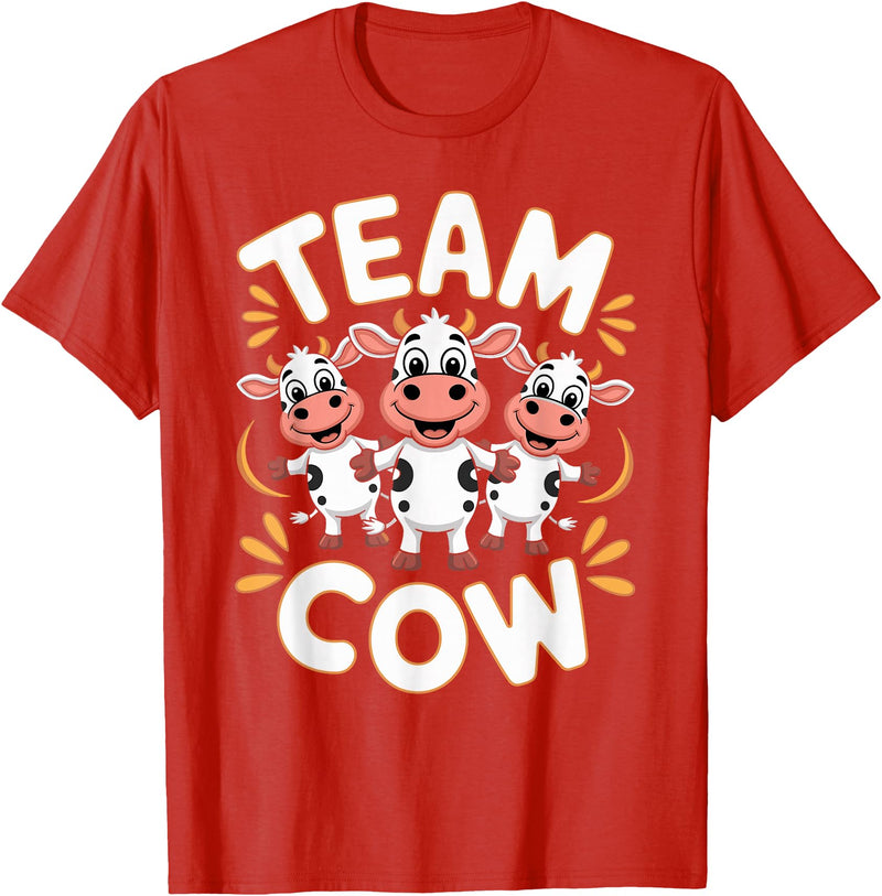 Cow Design for Cow Lovers Team Cow Stuff | Cow Costume | Farm Product Products for Cow T-Shirt - Red
