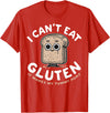 Funny I Can't Eat Gluten Tee Shirt I Can't Eat Gluten It Makes My Tummy Hurt T-Shirt - Red