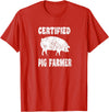 Pig Gifts for Men Women Boys Girls Toddlers by RJ - Unisex Adults Black Cotton 65% Polyester 35% Modern Animal Print Crew Neck Short Sleeve T-Shirt - Small - Office, Work - Casual - 1 Count - Red