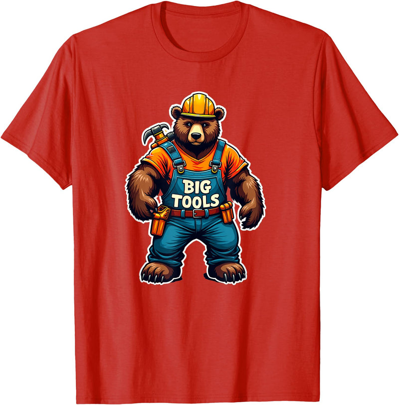 Jay Moe Design I Love Muscle Bear Funny Gay Big Tools LGBTQ Pride Vintage T-Shirt - Red