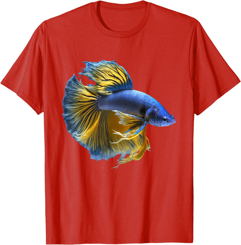 click here for better Fishing tees Yellow & blue Siamese fighting Betta fish Aquarium Owner T-Shirt - Red