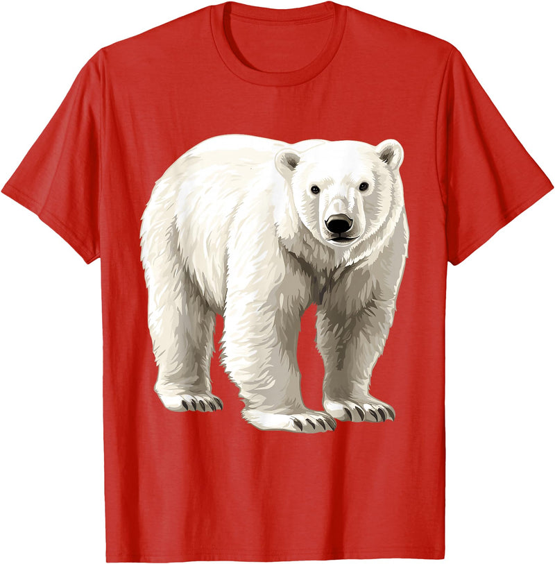 Polar bear for Men Women Design Polar Bear T-Shirt - Red