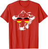 Oktoberfest German Flag Cow Sunglasses Germany Funny Cute T-Shirt - Red