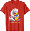 Autism Mama Mom Bear Support Autism Proud Autism Mom Bear Autism Awareness Month T-Shirt - Red