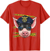 Wowsome! Pig Police Farmer Pig Farm Animal Lover T-Shirt - Red