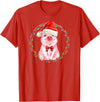 Dibble Dabble Holidays Sweet Pig with Santa Hat Pig Lover Christmas T-Shirt - Red