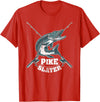 Fishing IM Co Pike Slayer Fishing Fisherman Northern Pike T-Shirt - Red