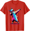 Dustwear Design - Dabbing and Dab Dabbing Llama with sunglasses Dancing Dab Llama motif T-Shirt - Red