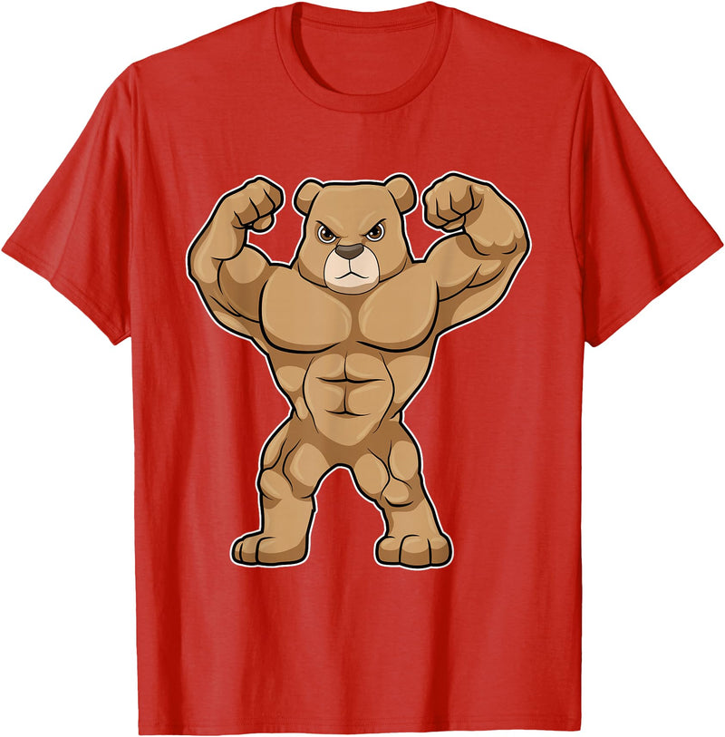 Snabdesign84 Bear Bodybuilder Bodybuilding Sports T-Shirt - Red