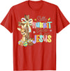 Silly Rabbit Easter Is for Jesus Bunny Cross Kids T-Shirt in Red