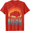 Bison Gift Bison Lover Accessories & Buffalo Stuff Cool Bison Design For Men Women Buffalo Animal Lovers Bison T-Shirt - Red