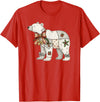Cute Polar Bear Xmas Quilt Winter Holiday Patchwork Polar Bear Cute Christmas Quilt T-Shirt - Red