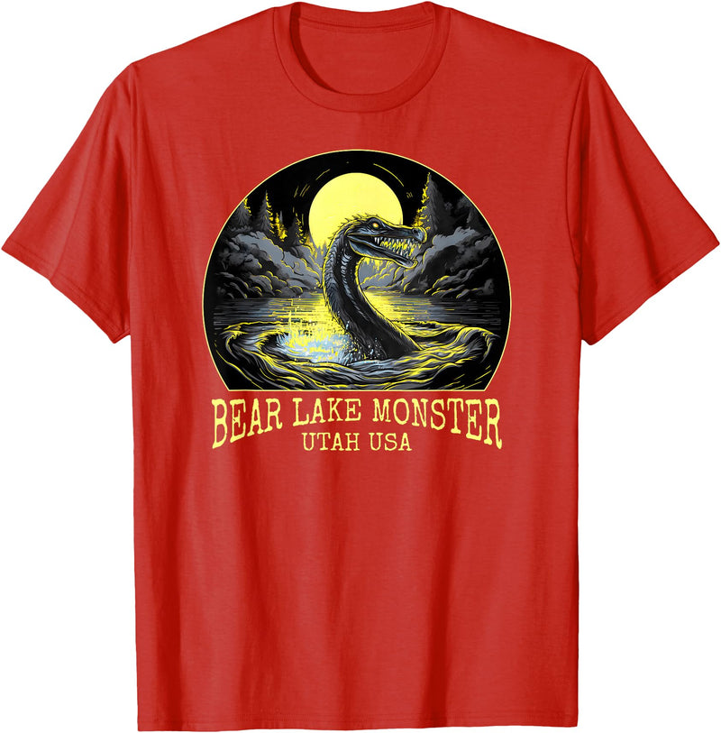 FunWearVm The Bear Lake Monster Cryptid Utah USA Cryptozoology T-Shirt - Red