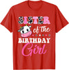 Cow Lover Birthday Men Women Kids Shirts & Gifts Sister of The Birthday Girl Farm Cow Matching Family Shirt T-Shirt - Red