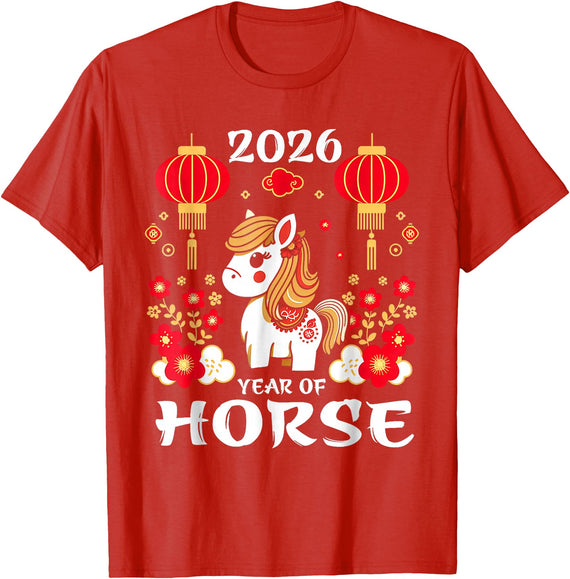 Chinese New Year Clothing Year of the Horse 2026 2026 Year of The Horse Lunar New Year 2026 Chinese New Year T-Shirt - As Pictured