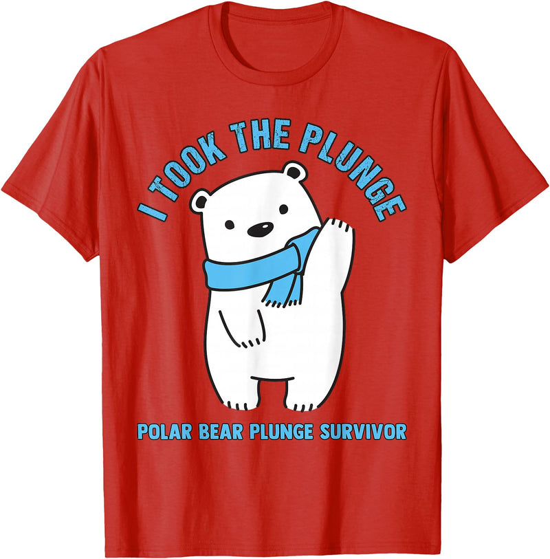 Polar Bear Plunge Survivor Polar Plunge Polar Bear I Took The Plunge Survivor T-Shirt - Red