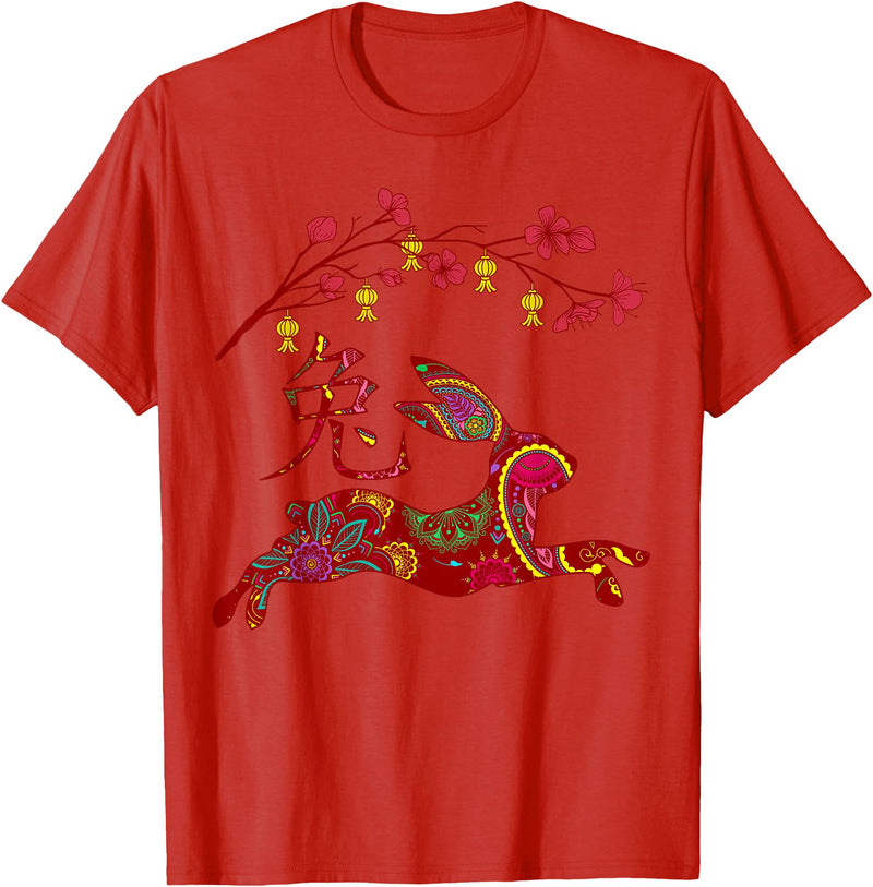 2023 Year of Rabbit Chinese Zodiac T-Shirt in Red
