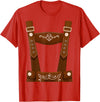 Bavarian Oktoberfest Halloween Costume Oktoberfest Costume Halloween Lederhosen T-Shirt - Red