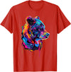 Bear Design Colourful Bear T-Shirt - Red