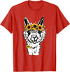 Funny Llama Alpaca Animal Lover Women's Floral Llama Alpaca Funny Graphics T-Shirt - Red
