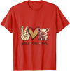 Funny Peace Love Cute Show Pig Lover Peace Love Cute Show Pig Lover T-Shirt - Red