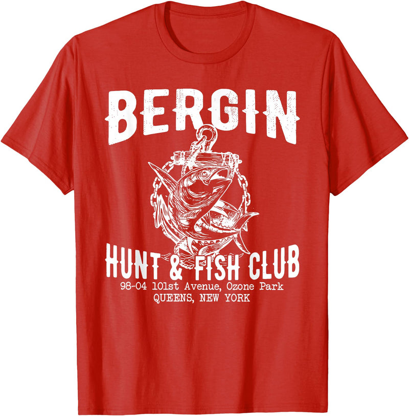 BERGIN HUNT & FISH CLUB Funny Design T-Shirt - Red