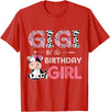 Cow Birthday Cow Lover Gifts For Family Men Woman Gigi of The Birthday Girl Farm Cow Grandma Matching Family T-Shirt - Red