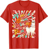 Llama Alpaca Whole Llama Learning Going On Llama Alpaca Teacher Teaching Whole Llama Learning Going On T-Shirt - Red
