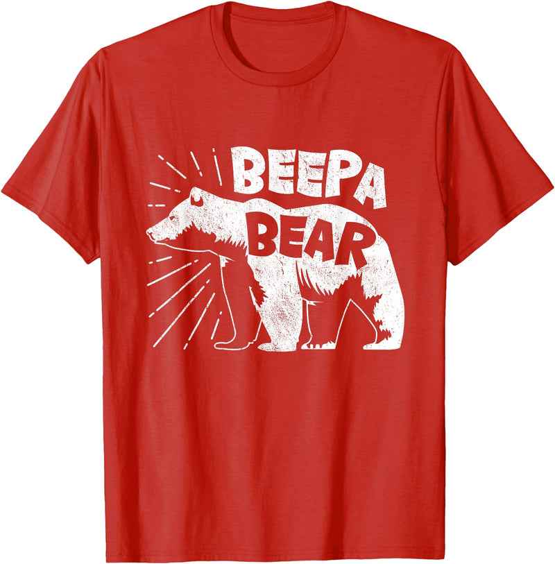 Mens Beepa Bear T-Shirt Father's Day Tee T-Shirt - Red