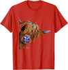 SHiRLeY MacARTHuR HiGHLaND CoW PRiNT ANiMaL PRiNT ' SuGaR LuMP ' T-Shirt - Red