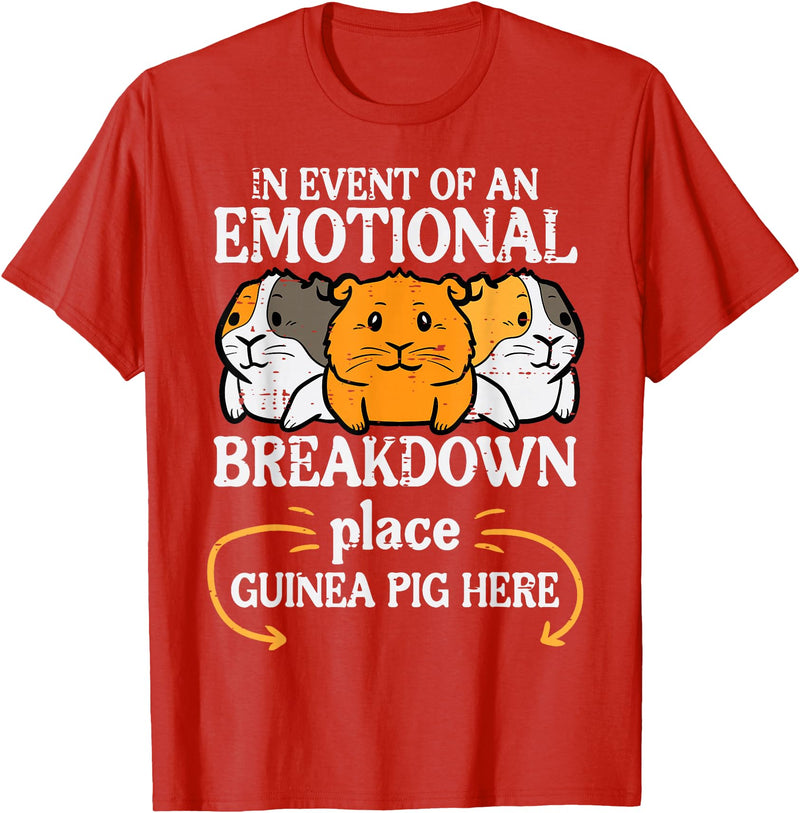 Guinea Pig Shirts For Men Women Kids Gift Emotional Breakdown Place Guinea Pig Cavy Pet Women Men Kids T-Shirt - Red