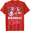 Cow Lover Birthday Men Women Kids Shirts & Gifts Uncle Of The Birthday Girl Family Matching Shirt Farm Cow T-Shirt - Red