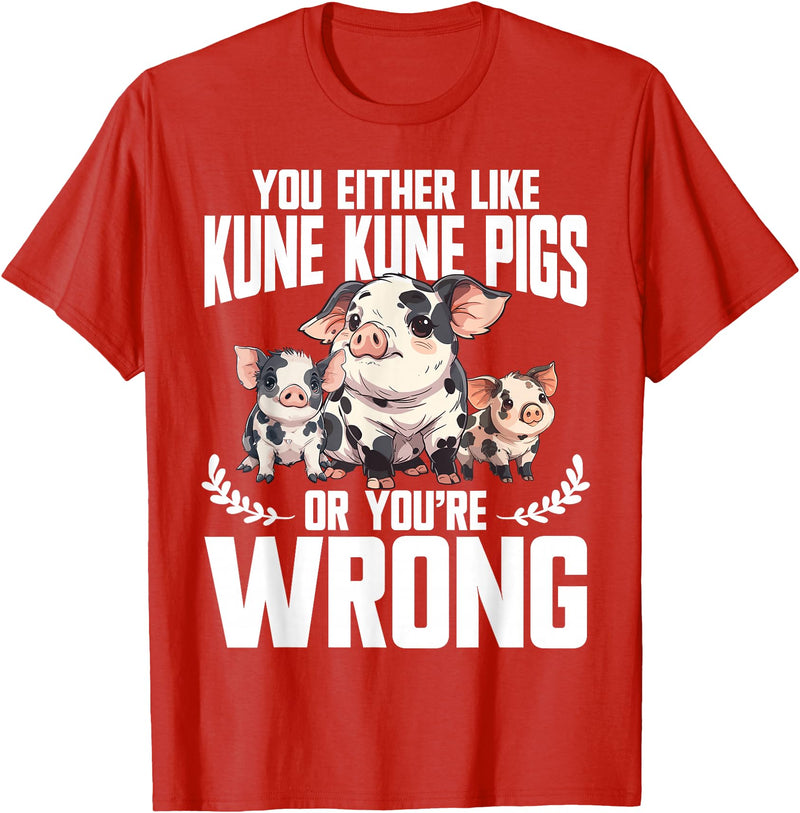 Kune Kune Pig Accessories & KuneKune Clothes Kune Kune Pig Lover Pig Breeder Supplies Kunekune Pig T-Shirt - Red