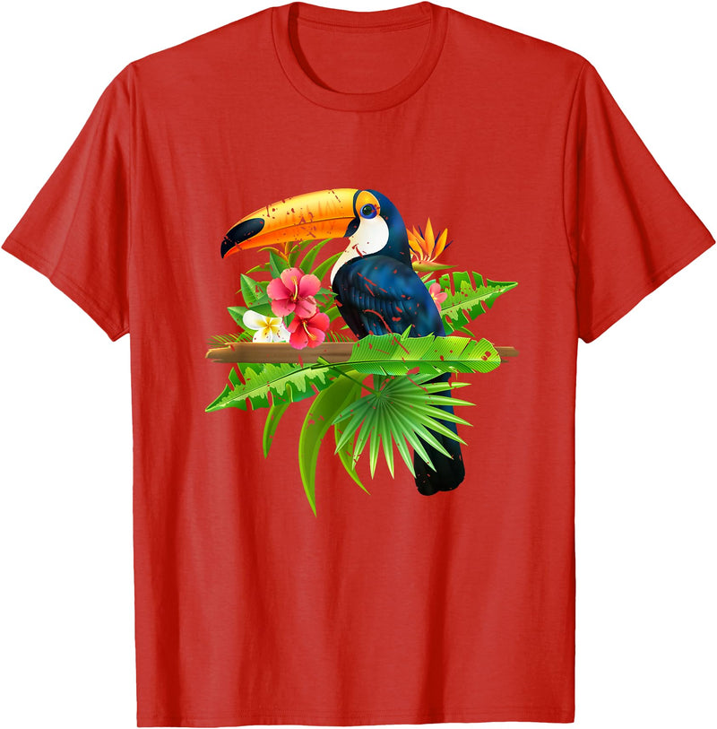 Toucan Bird Ornithologist Gift Idea Tropical Birds Exotic Summer Animal Toucan T-Shirt - Red