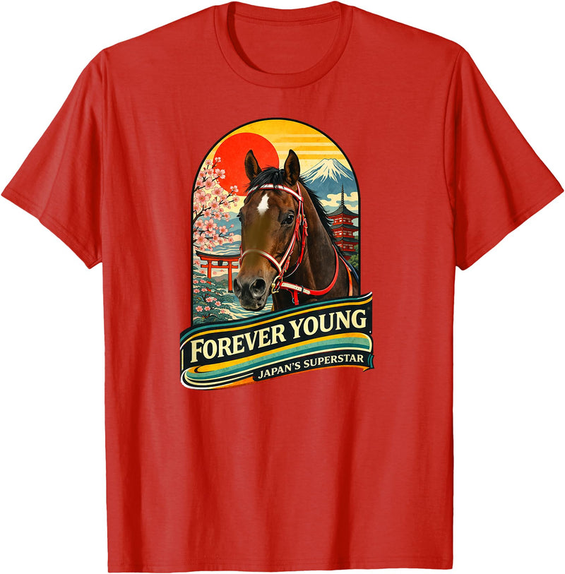 Legends Of Racing Ltd. Forever Young Horse, Horse Racing, Del Mar, Santa Anita T-Shirt - Red