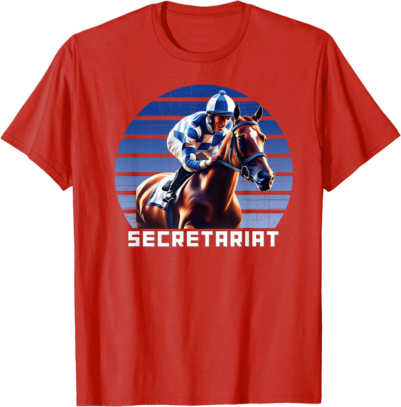 Handicapping Horse Gear Secretariat Horse Racing Del Mar Santa Anita Shirt T-Shirt - Red