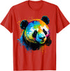Cute Panda Lovers Kawaii Asian Bears Gifts DAIMMER Watercolor Panda T-Shirt - Red