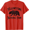 Yellowstone National Park Wyoming USA Outdoor Yellowstone National Park Bear Nature Hike Outdoors Vintage T-Shirt - Red