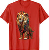 Cool Lions, Astrology And Horoscope Designs Lion colorful lions King Of Animals From Africa Polygon T-Shirt - Red