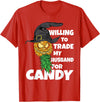 Swinger Upside Down Pineapple Apparel Halloween Trade Husband for Candy Swinger Women Wife T-Shirt - Red