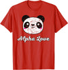 Alpha Love AOII Panda Bear Cute Kawaii Omicron A Alpha Love AOII Panda Bear Cute Kawaii O Pi Distressed T-Shirt - Red