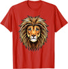 ROSS BOSS Majestic Lion Mane Detailed Art - Lions Are My Favorite T-Shirt - Red