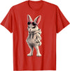 Cool Rabbit Wearing and Sunglasses Funny Rabbit Hoodie in Red