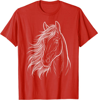 Elegant Horse Silhouette tee for Horse Lovers Cute & Elegant Horse Silhouette Art for Horse Lovers T-Shirt - Red
