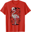 Flamingo Halloween Costume Mummy Spooky Flamingo Mummy T-Shirt - Red