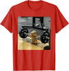 Hamster Deadlift Training Funny Cute Rat Weightlifting Meme T-Shirt - Red