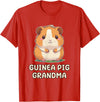 Best & Fun Guinea PIg Designs Funny, Cute Guinea Pig Grandma Grandmother Nana T-Shirt - Red