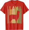 Alpaca Llama Vintage Llama Farming Designs. Llama Vintage Alpaca Llama Lover Retro Alpaca Farmer T-Shirt - Red