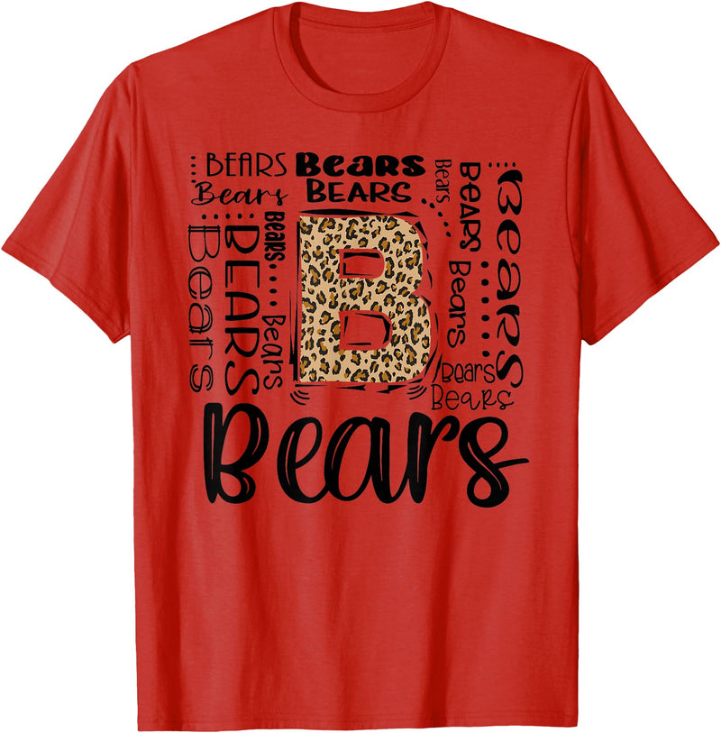 School & Teacher Apparel Teeready - Back To School Bears School Sports Fan Team Spirit Vintage T-Shirt - Red
